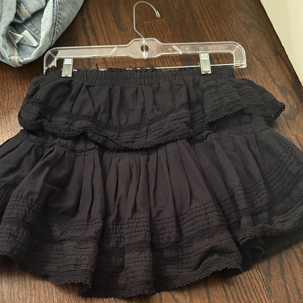 LoveShackFancy Black Mini Skirt